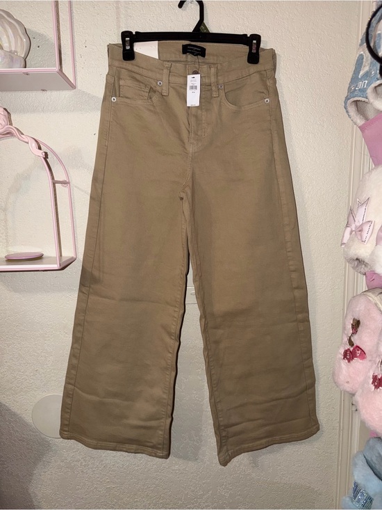Banana Republic Pants - Banana Republic Wide-Leg Tan Cotton Blend Pants